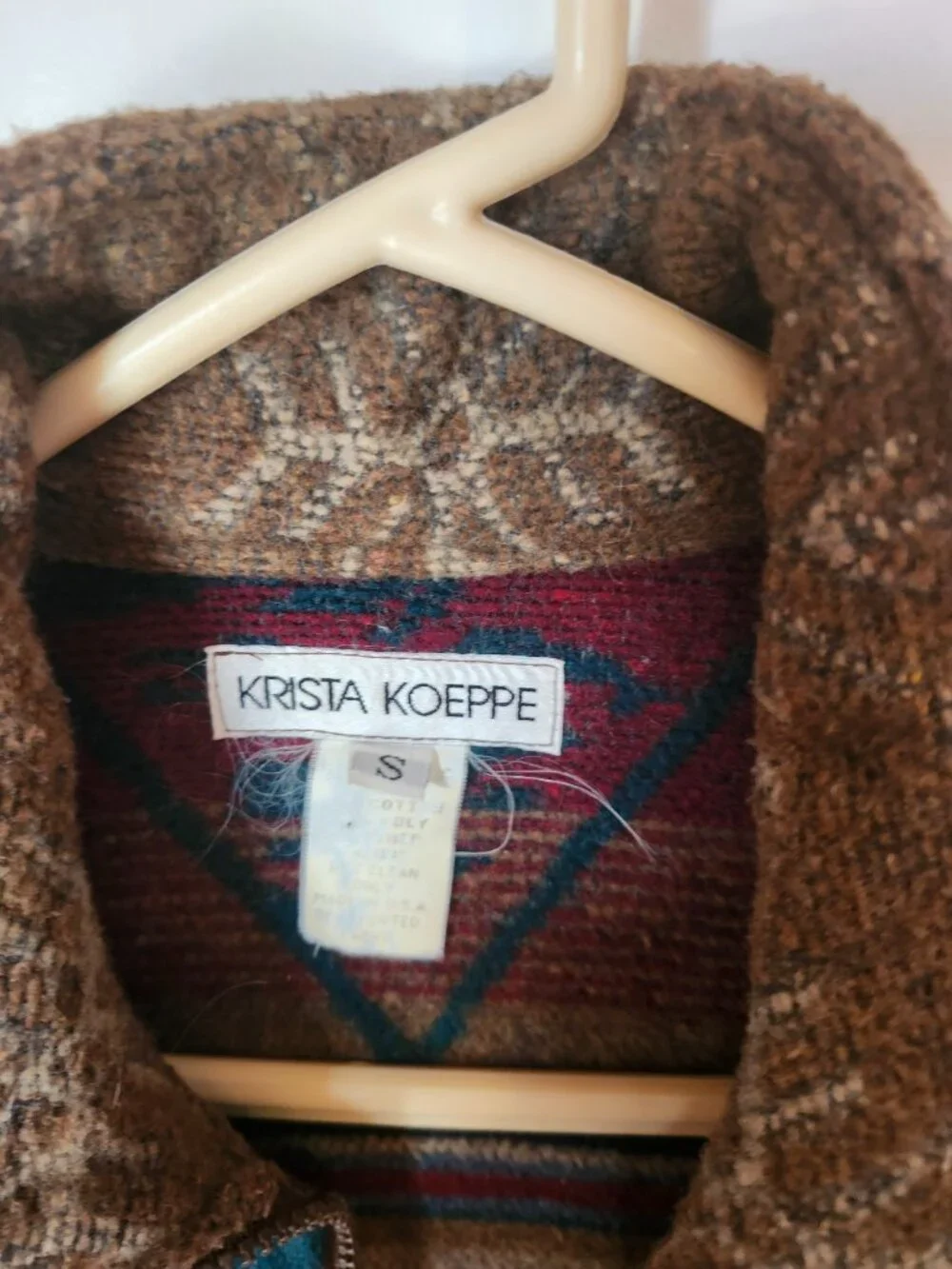 RARE Vintage Krista Koeppe Western Ski Long Wool Colorful Coat